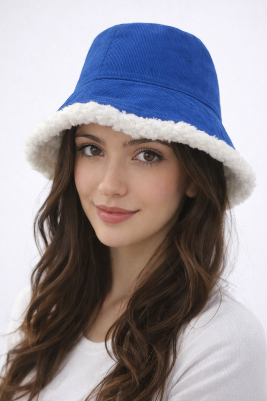 Γυναικείο Bucket Καπέλο με Γούνινο Τελείωμα – One Size