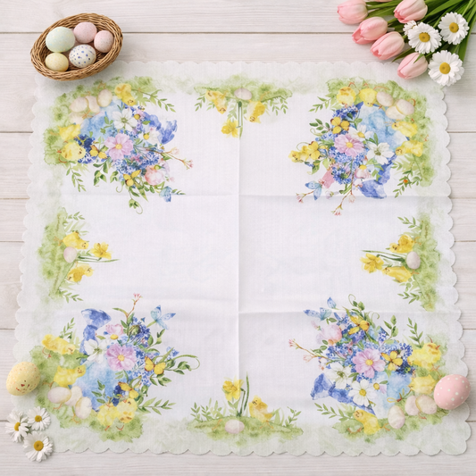 Πασχαλινό Καρέ 85x85 & Τραβέρσα 35x180 Λινό Αλέκιαστο – Πασχαλινή Διακόσμηση ΤραπεζιούlALL4MYHOME