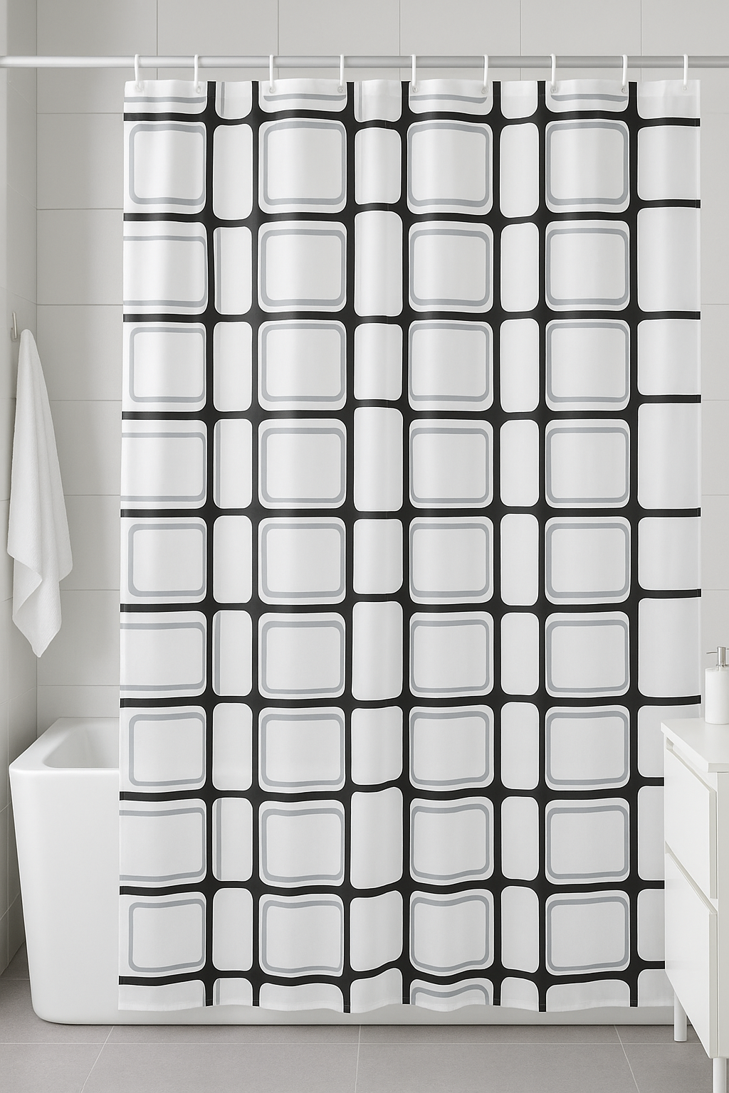 Κουρτίνα Μπάνιου 180x200 εκ. Νάιλον – Αδιάβροχη με Μοντέρνα Σχέδια