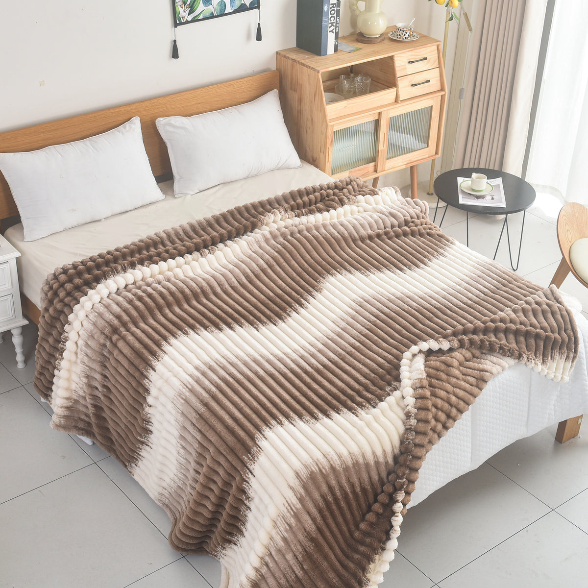 Cozy Δίχρωμη Ριγέ Κουβέρτα 160×240 εκ – Ιδανική για Κάθε Εποχή/ALL4MYHOME