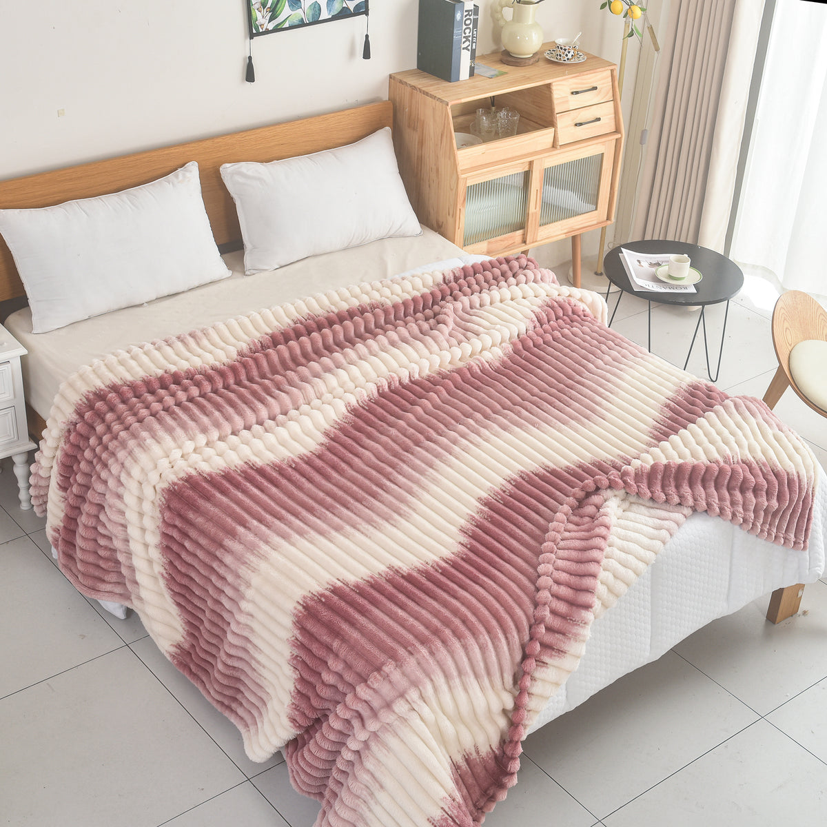 Cozy Δίχρωμη Ριγέ Κουβέρτα 160×240 εκ – Ιδανική για Κάθε Εποχή/ALL4MYHOME