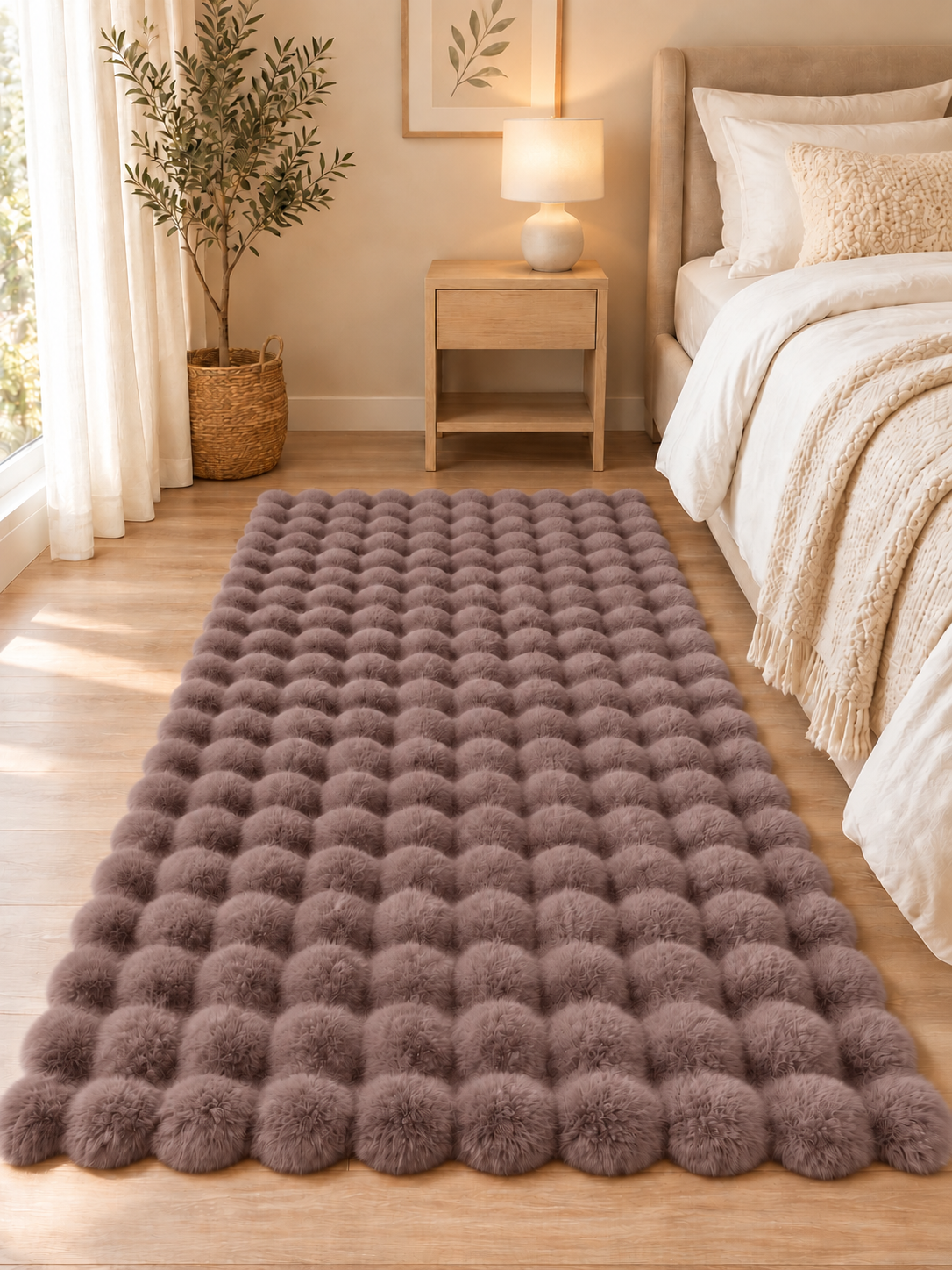 Διάδρομος Τεχνητής Γούνας Rabbit Touch 60×180 Extra απαλός – Μοκα