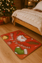 Χριστουγεννιάτικο Λαστιχένιο Πατάκι 60×40 cm – Merry Christmas με Χιονάνθρωπο, Άγιο Βασίλη & Γιορτινά Σχέδια