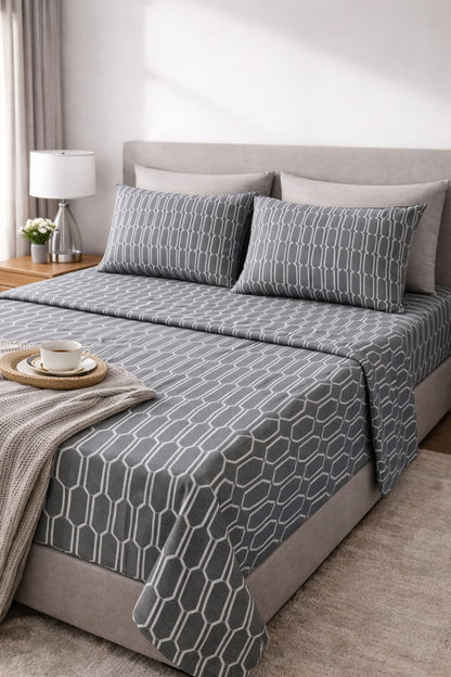 Σετ Βαμβακερά Σεντόνια με Λάστιχο 100x200+30 ή Χωρίς Λάστιχο 160x200 με Μαξιλαροθήκη | Μαλακά & Ανθεκτικά 1+1 ΔΩΡΟ