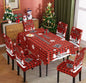 Χριστουγεννιάτικο Σετ Τραπεζαρίας – 6 Ελαστικά Καλύμματα Καρεκλών + Αλεκιαστο Τραπεζομάντηλο 150x220