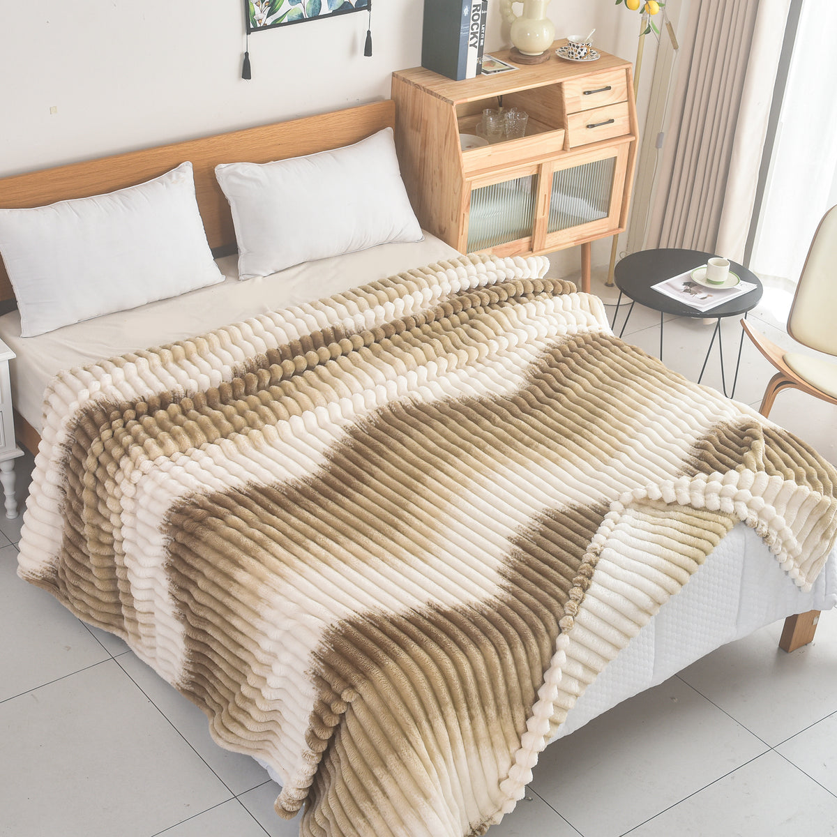 Cozy Δίχρωμη Ριγέ Κουβέρτα 160×240 εκ – Ιδανική για Κάθε Εποχή/ALL4MYHOME