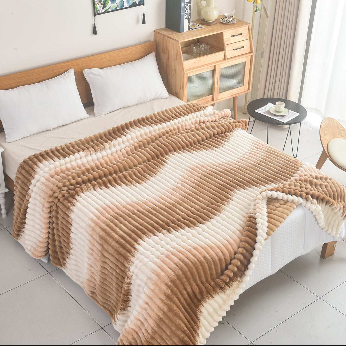 Cozy Δίχρωμη Ριγέ Κουβέρτα 160×240 εκ – Ιδανική για Κάθε Εποχή/ALL4MYHOME