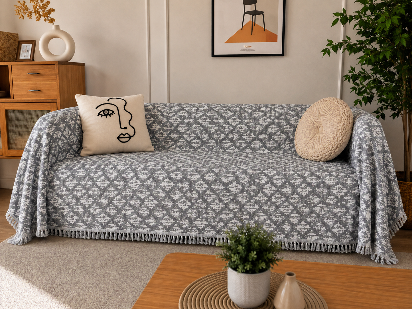 Βαμβακερό Ριχτάρι Καναπέ 180×230 cm – 1+1 ΔΩΡΟ