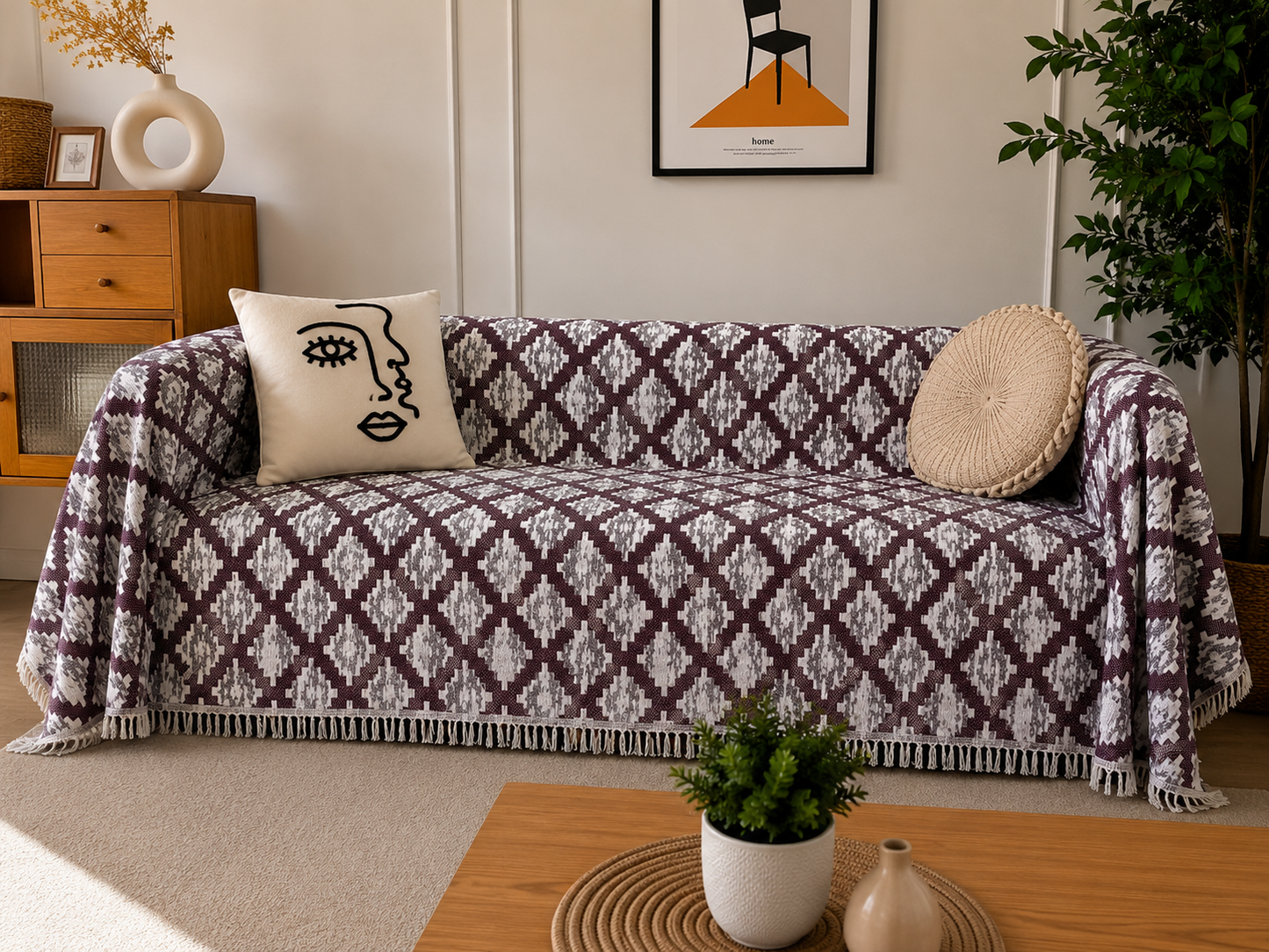 Βαμβακερό Ριχτάρι Καναπέ 180×230 cm – 1+1 ΔΩΡΟ