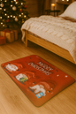 Χριστουγεννιάτικο Λαστιχένιο Πατάκι 60×40 cm – Merry Christmas με Χιονάνθρωπο, Άγιο Βασίλη & Γιορτινά Σχέδια