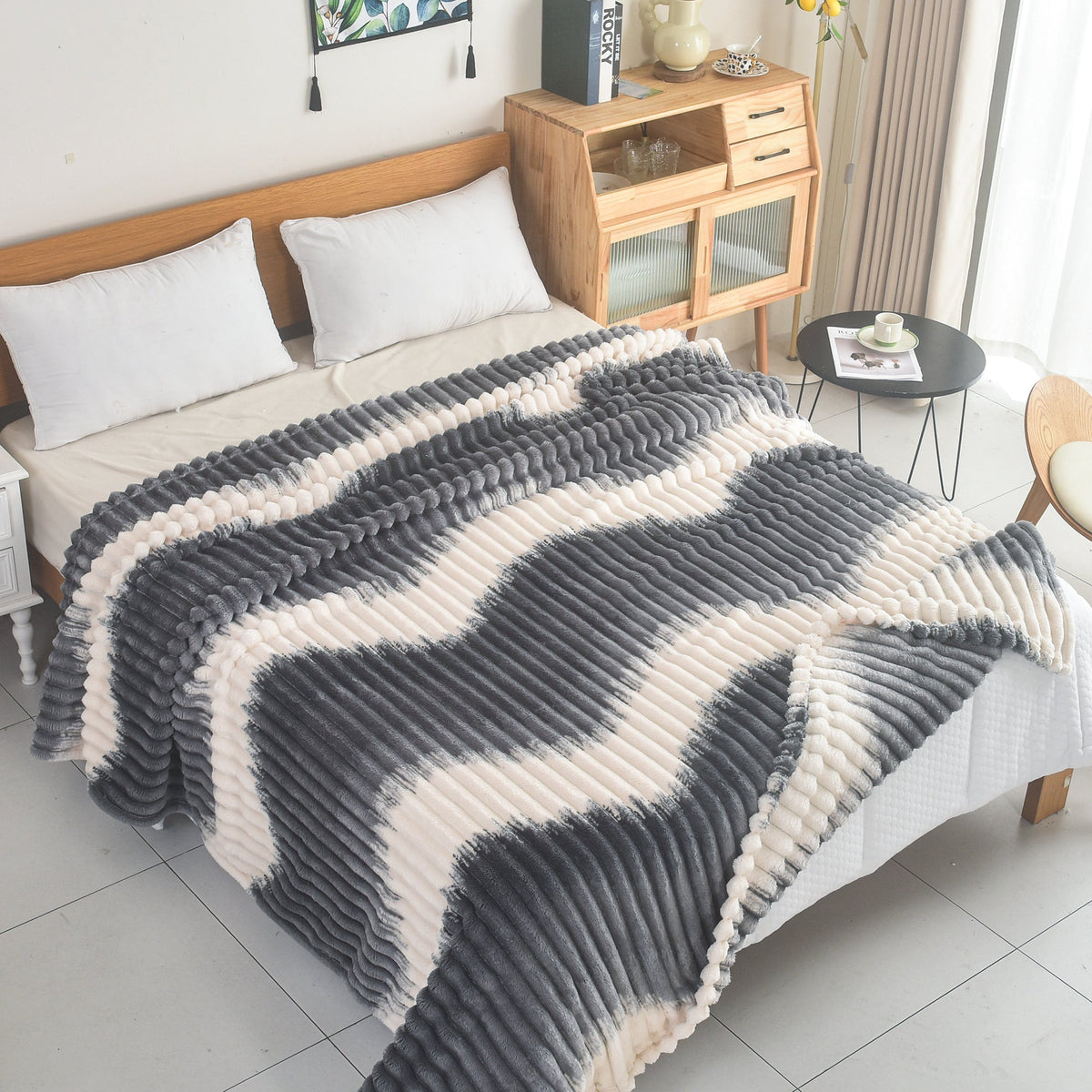 Cozy Δίχρωμη Ριγέ Κουβέρτα 160×240 εκ – Ιδανική για Κάθε Εποχή/ALL4MYHOME