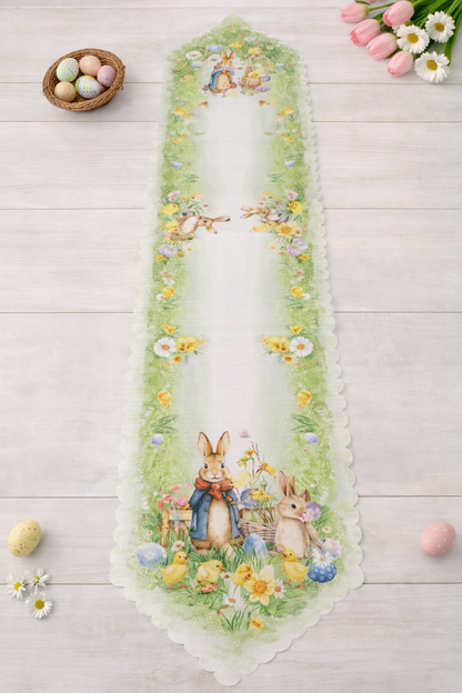 Πασχαλινό Καρέ 85x85 & Τραβέρσα 35x180 Λινό Αλέκιαστο – Πασχαλινή Διακόσμηση ΤραπεζιούlALL4MYHOME