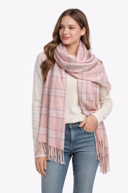 Γυναικείο Καρό Κασκόλ από Κασμίρ 200×70 εκ. – Ζεστό & Πολυτελές