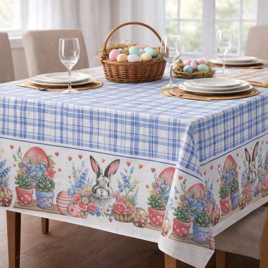 Πασχαλινά Τραπεζομάντηλα Βαμβακερά – Ανοιξιάτικα Σχέδια για Πασχαλινό Τραπέζι | 130x160 & 140x220