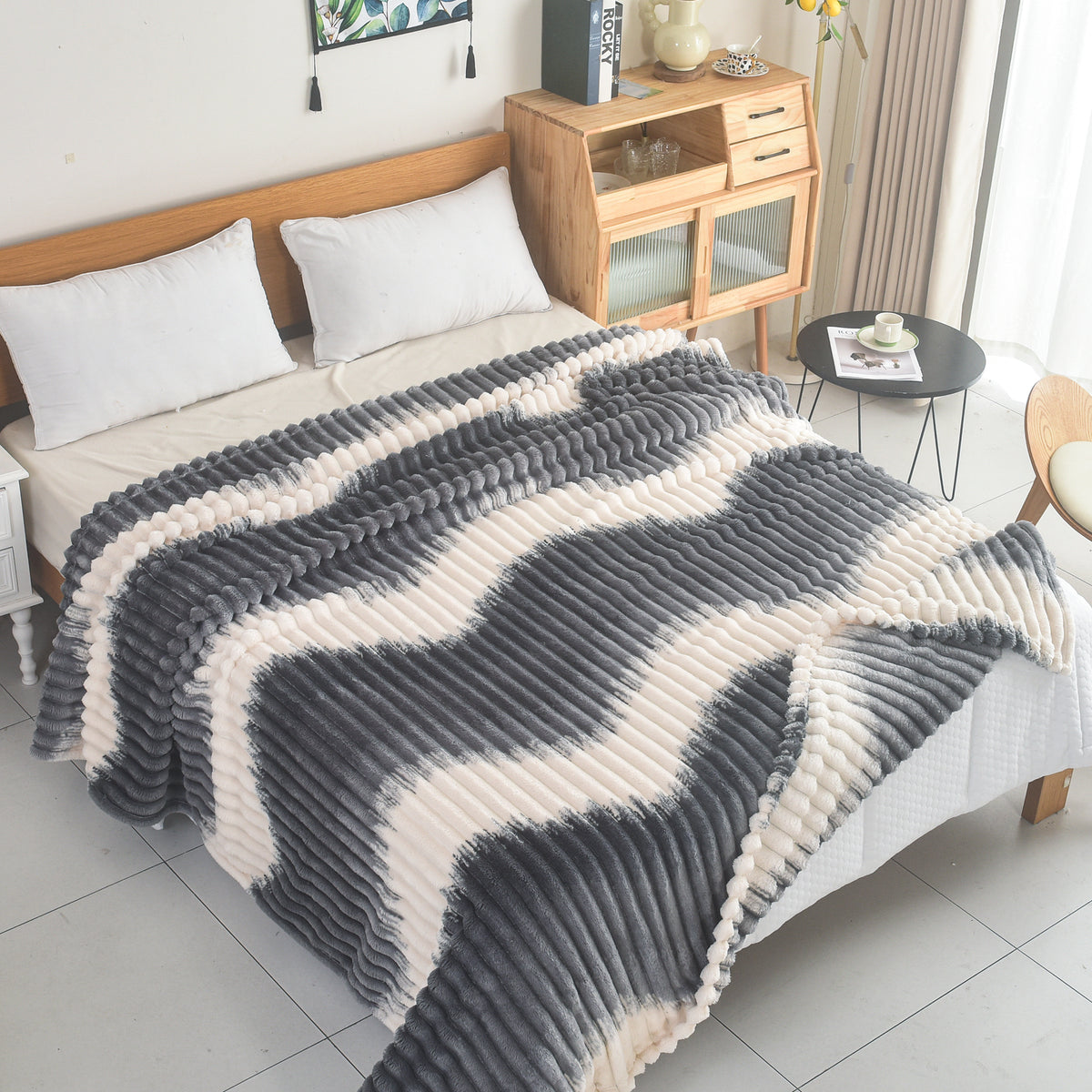 Cozy Δίχρωμη Ριγέ Κουβέρτα 160×240 εκ – Ιδανική για Κάθε Εποχή/ALL4MYHOME