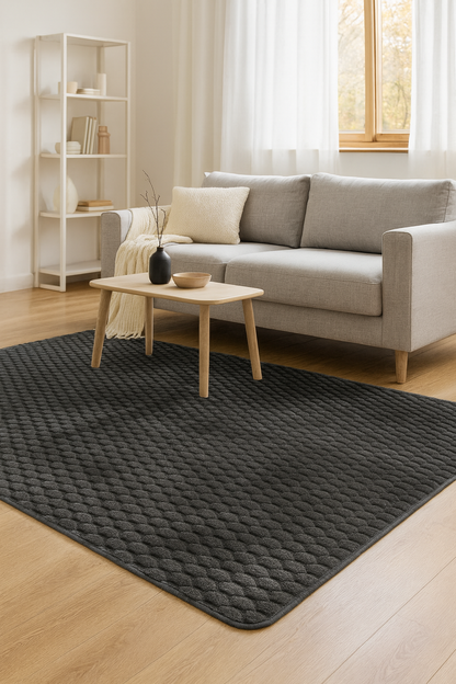 Μοντέρνο Χαλί Σαλονιού 120×180 cm – Minimal Σχέδιο σε Ροζ, Γκρι, Καφέ, Ανθρακί & Μπεζ