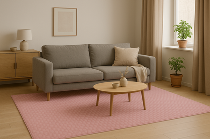 Μοντέρνο Χαλί Σαλονιού 120×180 cm – Minimal Σχέδιο σε Ροζ, Γκρι, Καφέ, Ανθρακί & Μπεζ